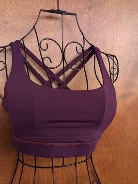 Purple Crisscross Back Sports Bra